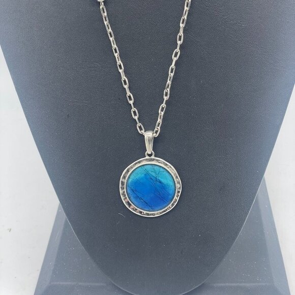 Kenneth Cole Multi-Strand Chain Pendant Necklace Silver Tone 19 to 22 Inches - Picture 3 of 6